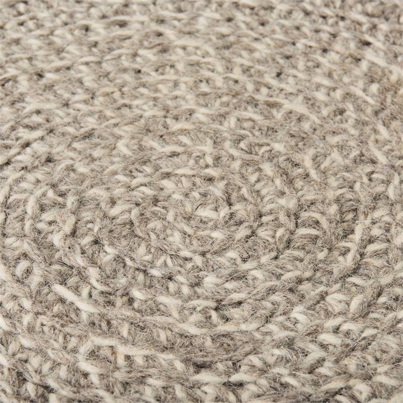 Mercana Bina 24.0L X 24.0W X 14.0H Light Gray 4 Legged Wool Stool