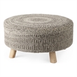 Mercana Bina 30.0L X 30.0W X 15.0H Dark Gray 4 Legged Wool Stool
