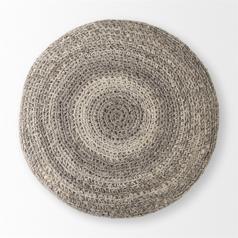 Mercana Bina 30.0L X 30.0W X 15.0H Dark Gray 4 Legged Wool Stool