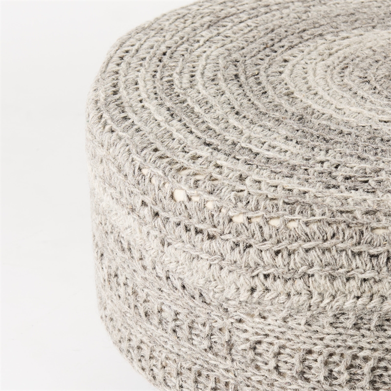 Mercana Bina 30.0L X 30.0W X 15.0H Dark Gray 4 Legged Wool Stool