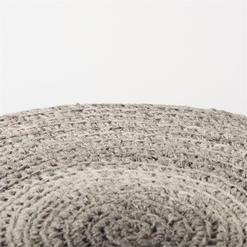 Mercana Bina 30.0L X 30.0W X 15.0H Dark Gray 4 Legged Wool Stool