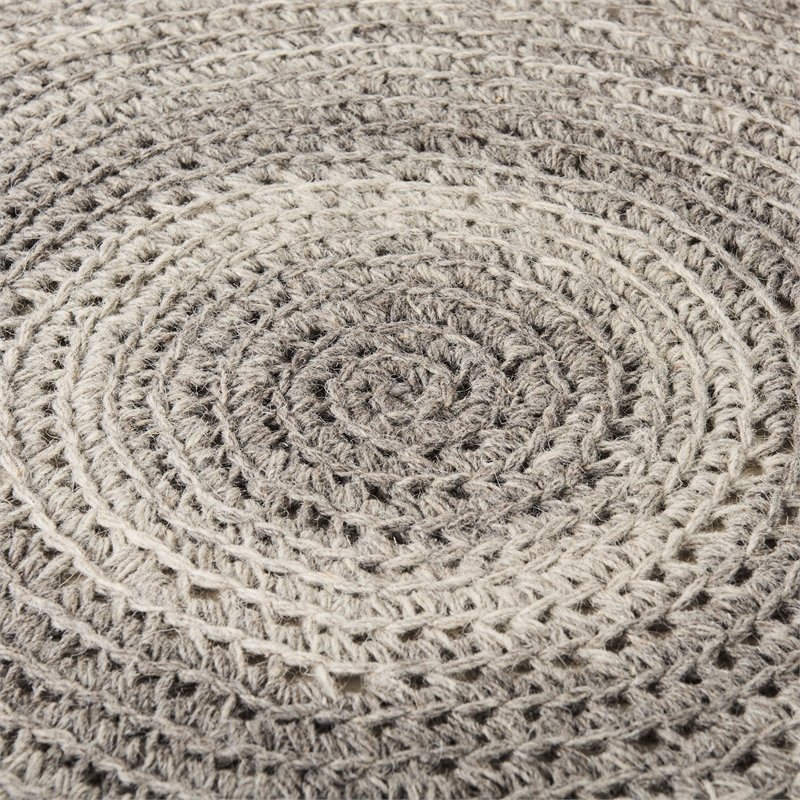 Mercana Bina 30.0L X 30.0W X 15.0H Dark Gray 4 Legged Wool Stool