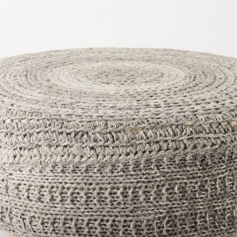 Mercana Bina 30.0L X 30.0W X 15.0H Dark Gray 4 Legged Wool Stool