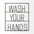 Mercana Wash Your Hands Metal Wall Sign Cut-Out Typography in Black