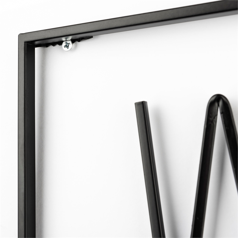 Mercana Wash Your Hands Metal Wall Sign Cut-Out Typography in Black
