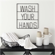 Mercana Wash Your Hands Metal Wall Sign Cut-Out Typography in Black