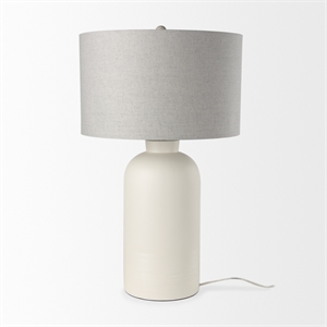 Mercana Cato 20.0L X 20.0W X 33.5H Cream Base W/White Shade Table Lamp