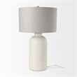 Mercana Cato 20.0L X 20.0W X 33.5H Cream Base W/White Shade Table Lamp