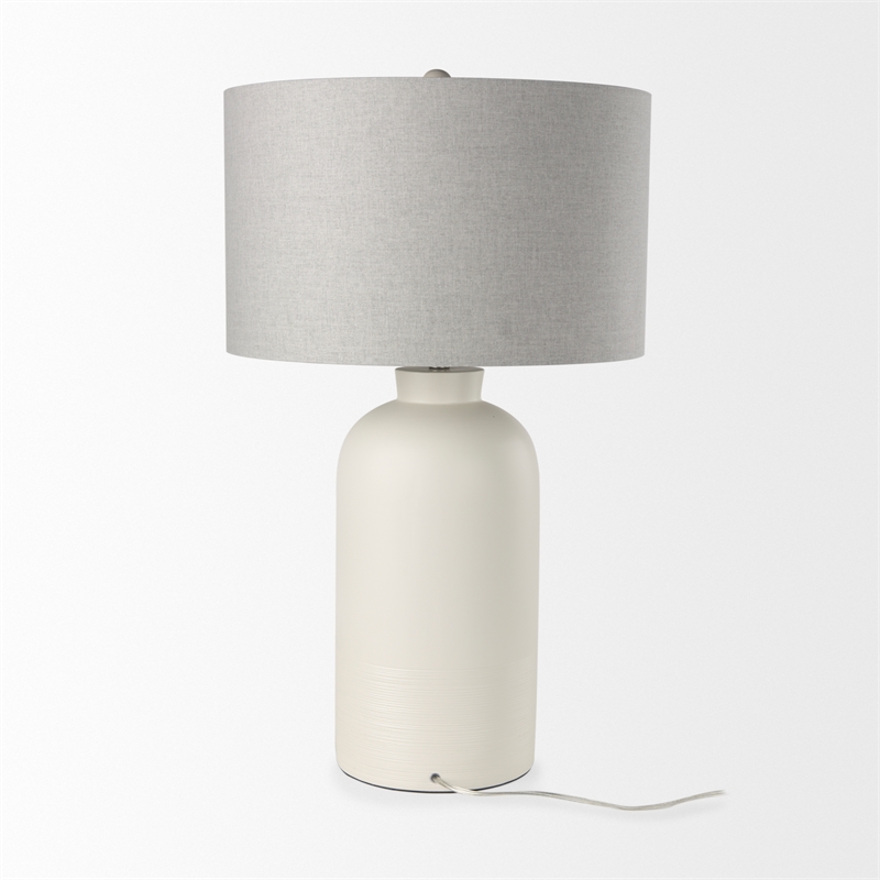 Mercana Cato 20.0L X 20.0W X 33.5H Cream Base W/White Shade Table Lamp