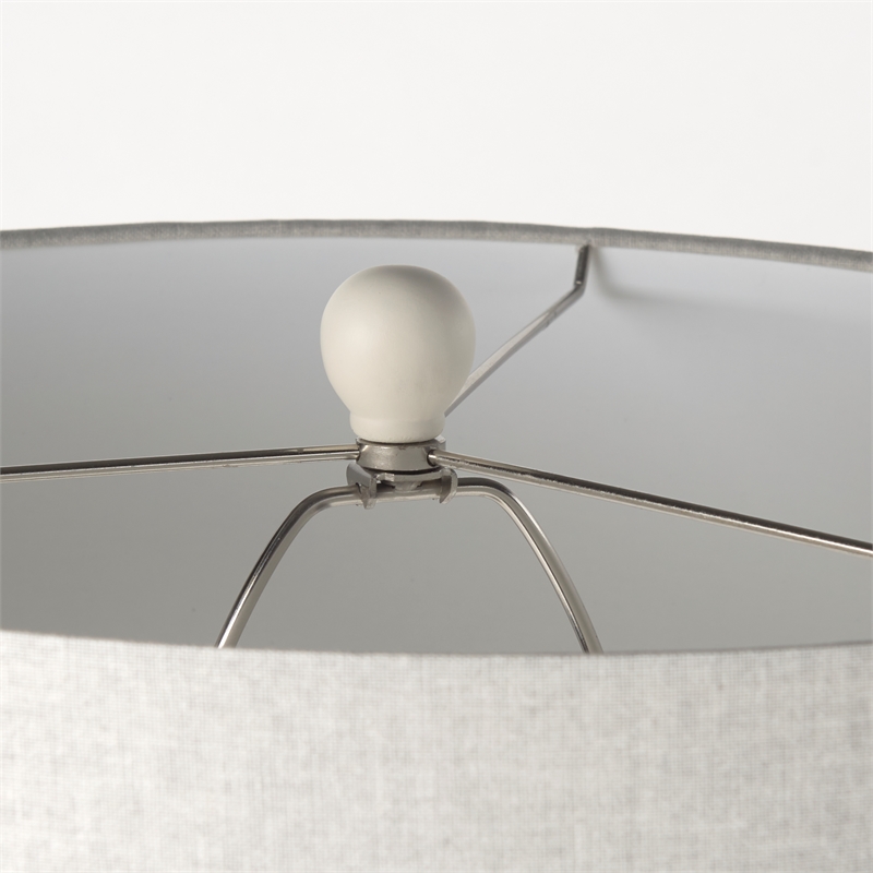 Mercana Cato 20.0L X 20.0W X 33.5H Cream Base W/White Shade Table Lamp