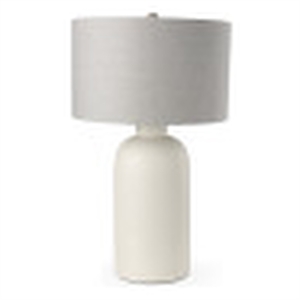 mercana cato 20.0l x 20.0w x 33.5h cream base w/white shade table lamp