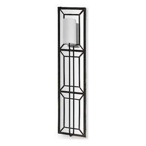 mercana noah 12.2x55 black metal w/white fabric shade rectangular wall sconce