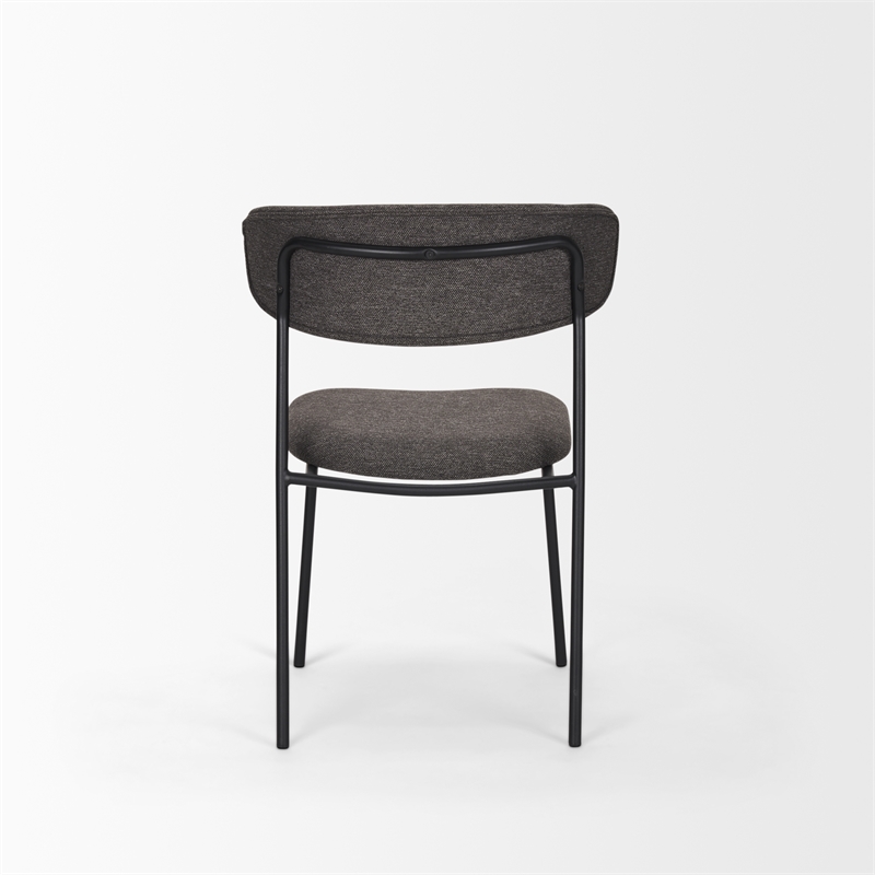 Mercana Corey Dining Chair W/ Gray Fabric & Matte Black Metal Set of 2