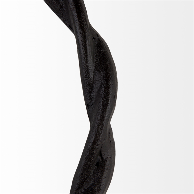 Mercana Rizwan Black Aluminum Braided Circular Candle Holder