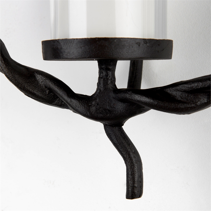 Mercana Rizwan Black Aluminum Braided Circular Candle Holder
