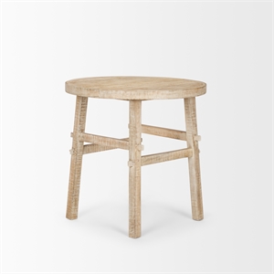 Mercana Rosie Large Blonde Wood End Table in White