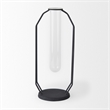Mercana Aria 4.5L X 3.9W X 11.0H Metal And Glass Holder Object in Black