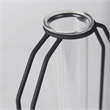 Mercana Aria 4.5L X 3.9W X 11.0H Metal And Glass Holder Object in Black