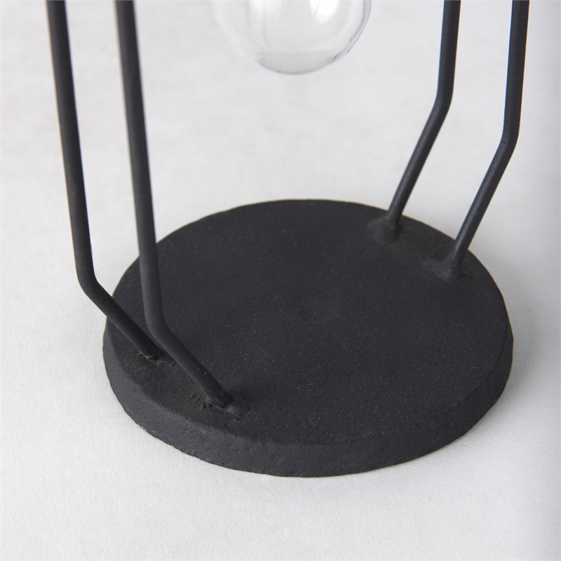 Mercana Aria 4.5L X 3.9W X 11.0H Metal And Glass Holder Object in Black