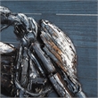 Mercana Vintage Cylinder 60X36 Hand Painted On Wood Oil Painting in Blue