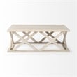 Mercana Forsey Blonde Wood Rectangular Coffee Table in Off White