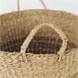 Mercana Vance Light Brown Palm Leaf And Seagrass Round Basket W/ Handles