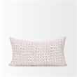 Mercana Jayden Cream W/ Merlot Print Linen Lumbar Decorative Pillow Cover