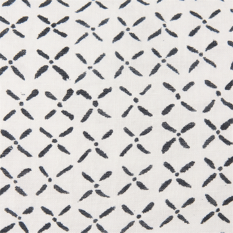 Mercana Jayden Cream W/ Black Print Linen Square Decorative Pillow Cover