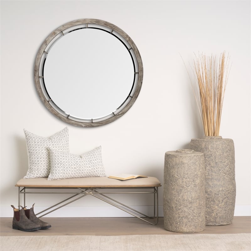 Mercana Jayden Cream W/ Black Print Linen Lumbar Decorative Pillow Cover