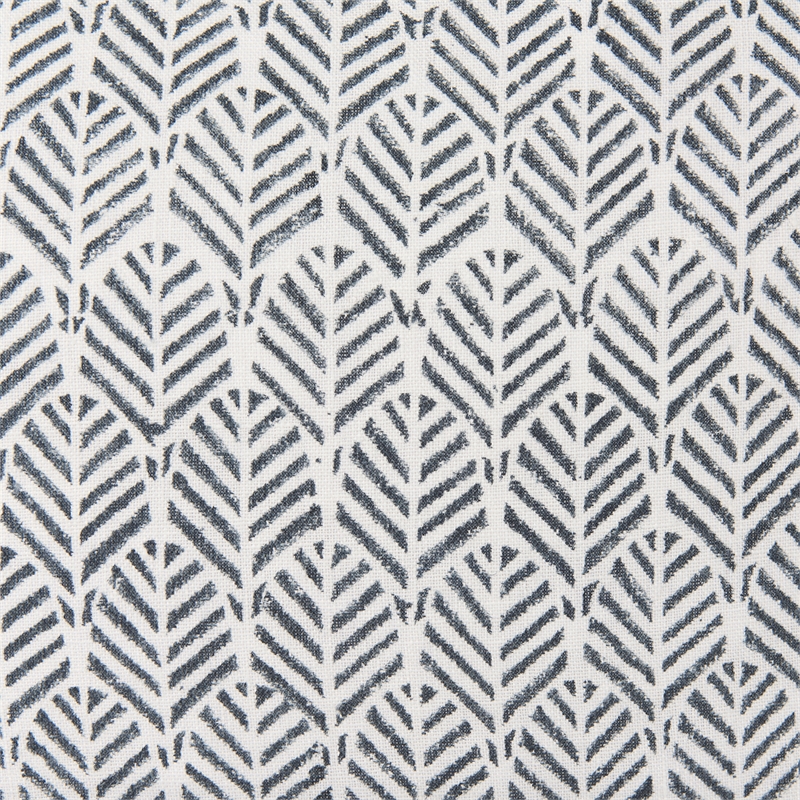 Mercana Jennelle Cream W/ indigo Print Linen Square Decorative Pillow Cover