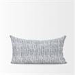 Mercana Janelle Cream W/ indigo Print Linen Lumbar Decorative Pillow Cover