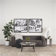 Mercana Jenna Cream W/ Black Print Linen Lumbar Decorative Pillow Cover