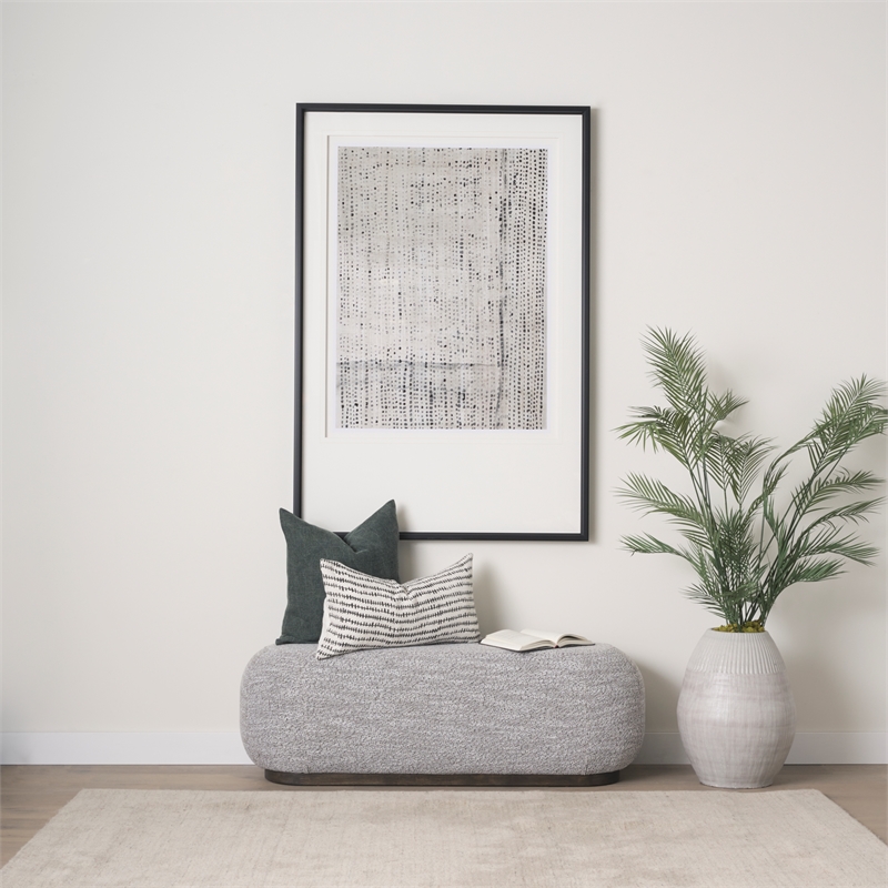 Mercana Jenna Cream W/ Black Print Linen Lumbar Decorative Pillow Cover