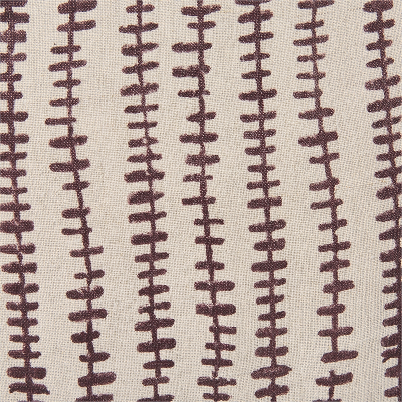 Mercana Jenna Beige/Cream W/ Merlot Print Linen Square Decorative Pillow Cover