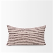 Mercana Jenna Beige/Cream W/ Merlot Print Linen Lumbar Decorative Pillow Cover
