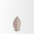 Mercana Jenna Beige/Cream W/ Merlot Print Linen Lumbar Decorative Pillow Cover