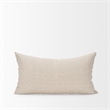 Mercana Jenna Beige/Cream W/ Merlot Print Linen Lumbar Decorative Pillow Cover