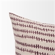 Mercana Jenna Beige/Cream W/ Merlot Print Linen Lumbar Decorative Pillow Cover