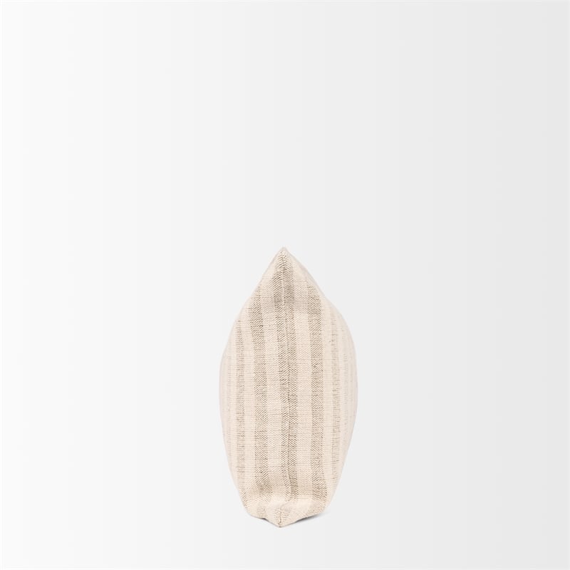 Mercana Jace Cream W/ Beige/Cream Stripe Lumbar Decorative Pillow Cover