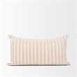 Mercana Jace Cream W/ Beige/Cream Stripe Lumbar Decorative Pillow Cover