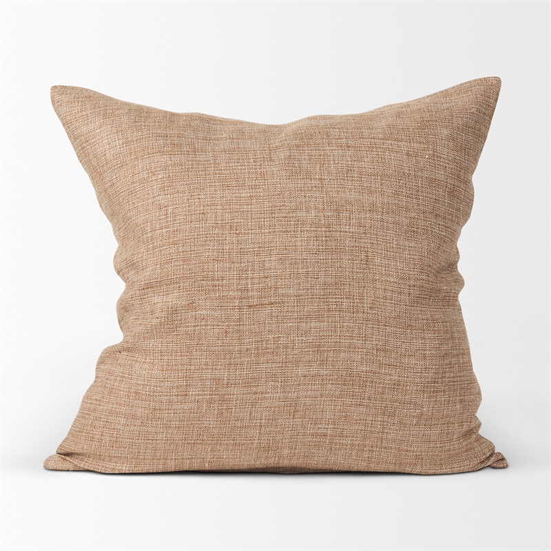 Mercana Jacklyn Brown Linen Square Decorative Pillow Cover