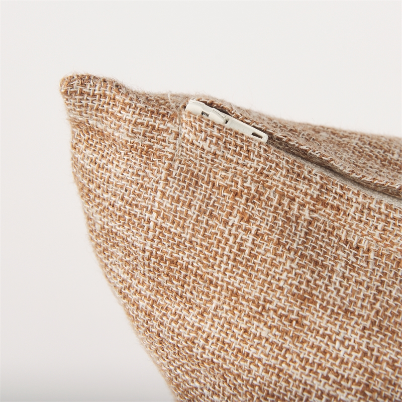 Mercana Jacklyn Brown Linen Square Decorative Pillow Cover