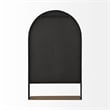 Mercana Cora Black Metal Frame W/ Brown Wooden Shelf Arched Wall Mirror
