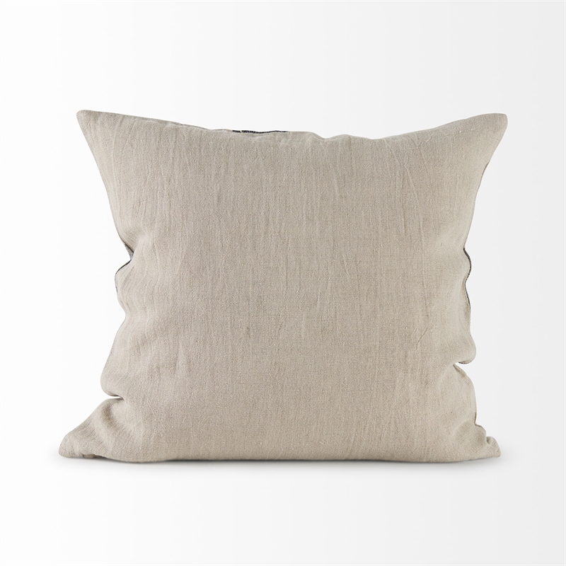 Mercana Raquel 18L X 18W Beige And Black Fabric Plaid Decorative Pillow Cover