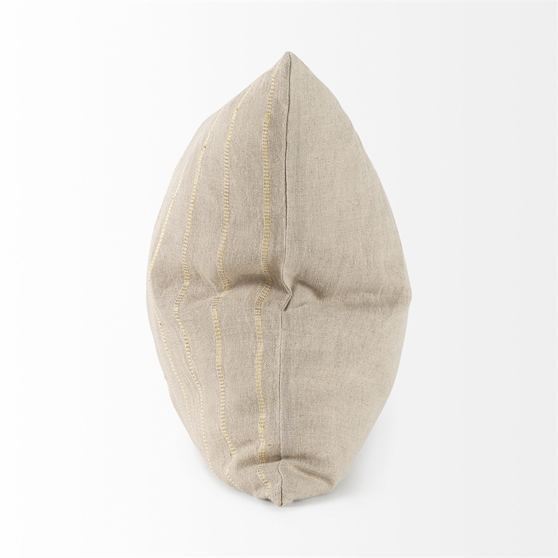 Mercana Danika 18 X 18 Beige And Gold Fabric Decorative Pillow Cover