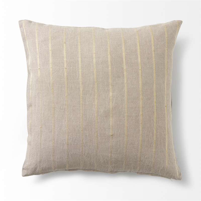 Mercana Danika 18 X 18 Beige And Gold Fabric Decorative Pillow Cover