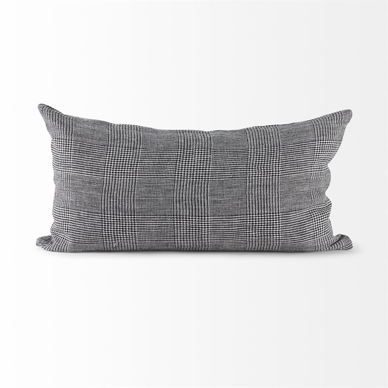 Mercana Ramone 14 X 26 White And Black Fabric Decorative Pillow Cover