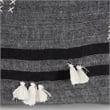 Mercana Sibyl Black Fabric Striped And White Fringed Decorative Pillow Cover
