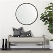 Mercana Sibyl Black Fabric Striped And White Fringed Decorative Pillow Cover