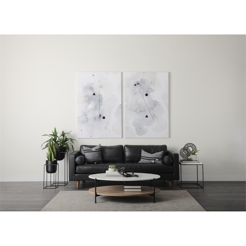 Mercana Sibyl Black Fabric Striped And White Fringed Decorative Pillow Cover